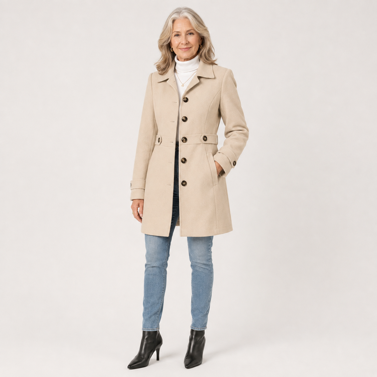 Trench Élégant pour Femme à Ceinture Ajustable