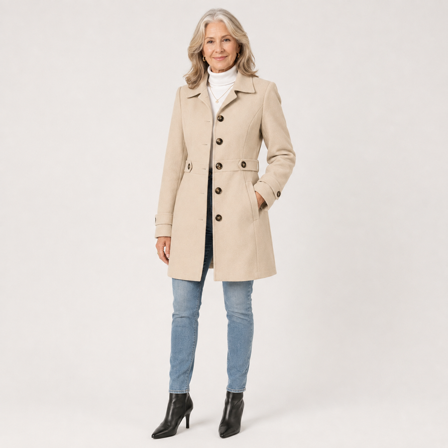 Trench Élégant pour Femme à Ceinture Ajustable