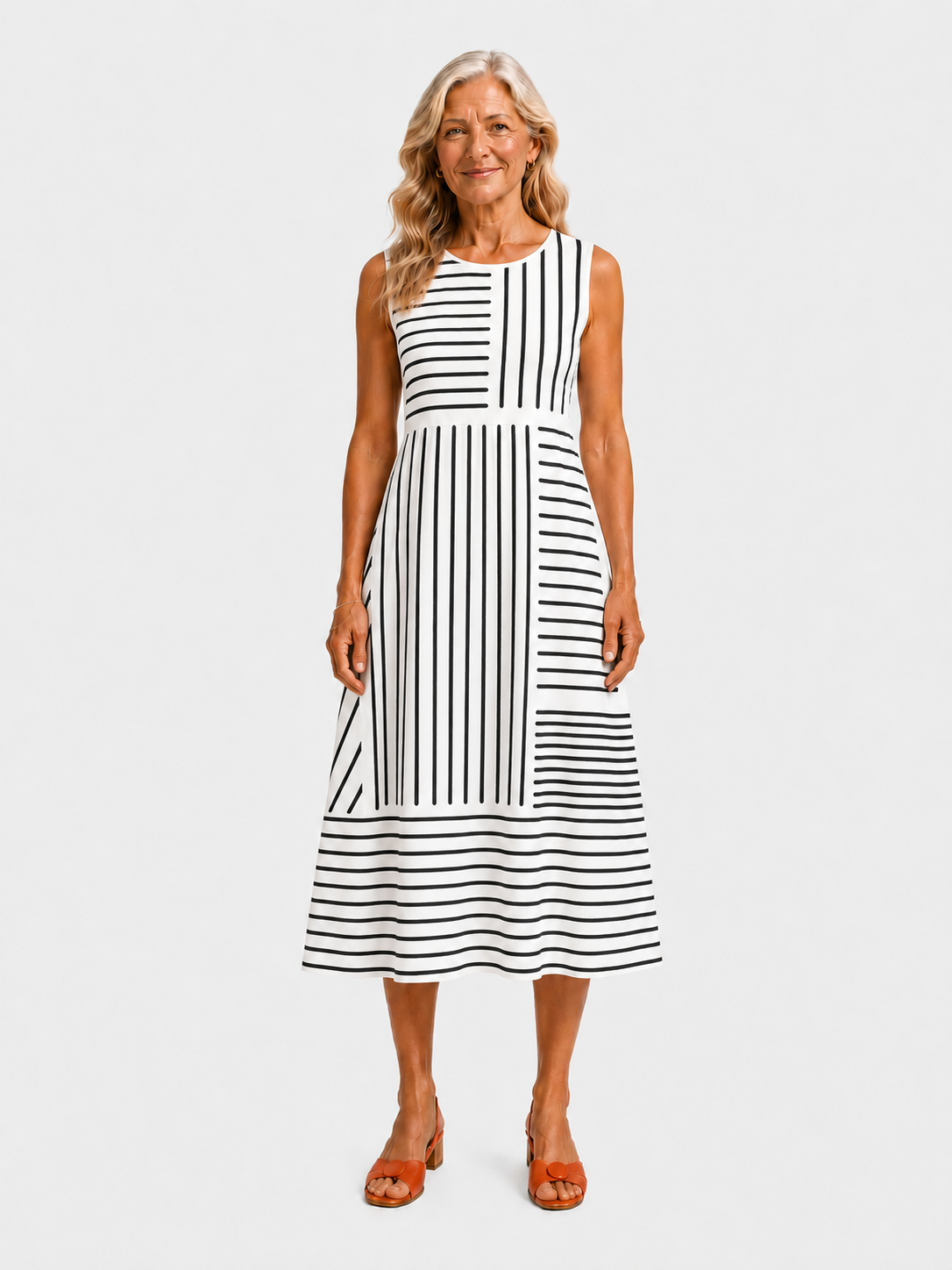 Anaïs | Robe midi légère à rayures