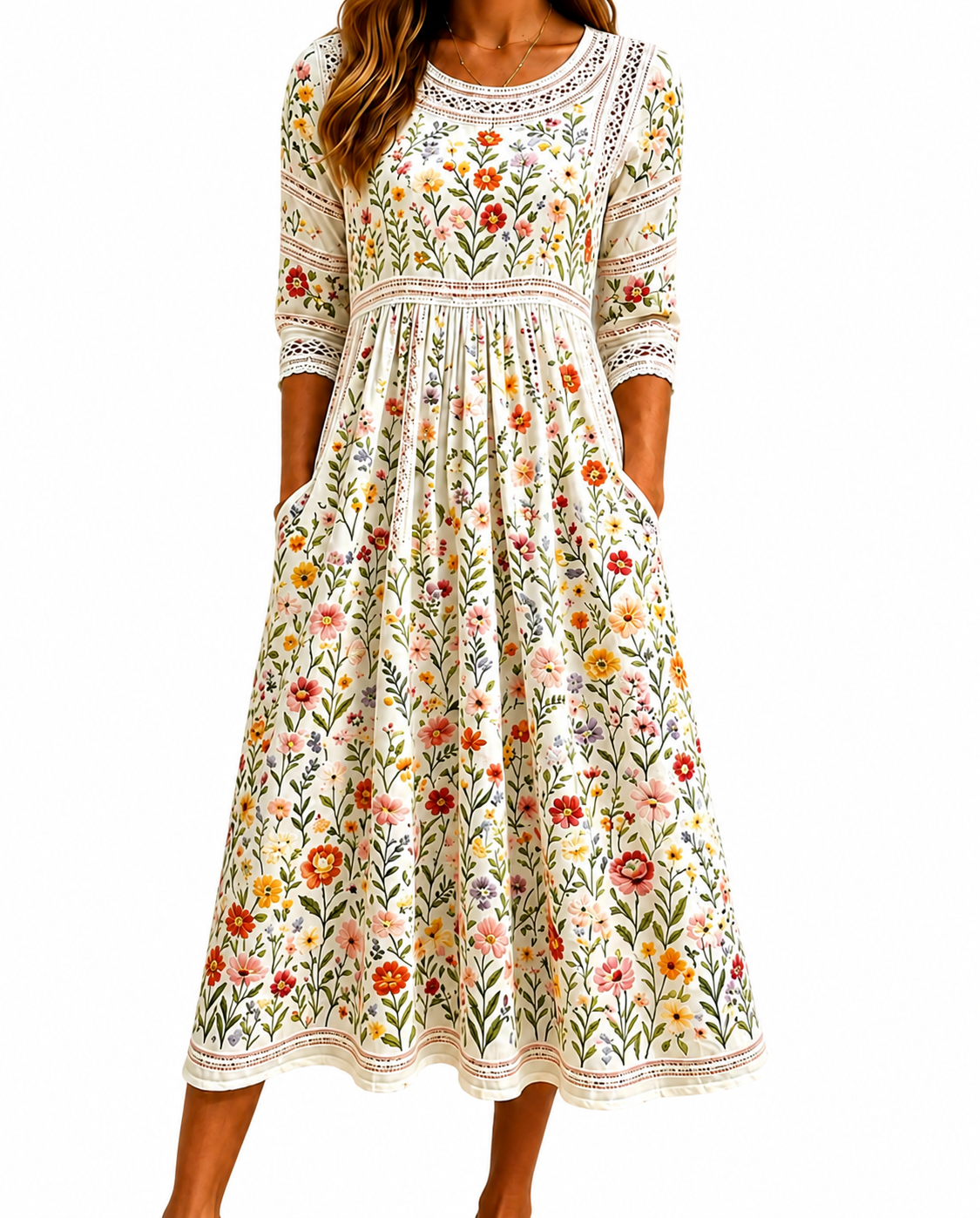 Amélie | Robe midi à imprimé floral