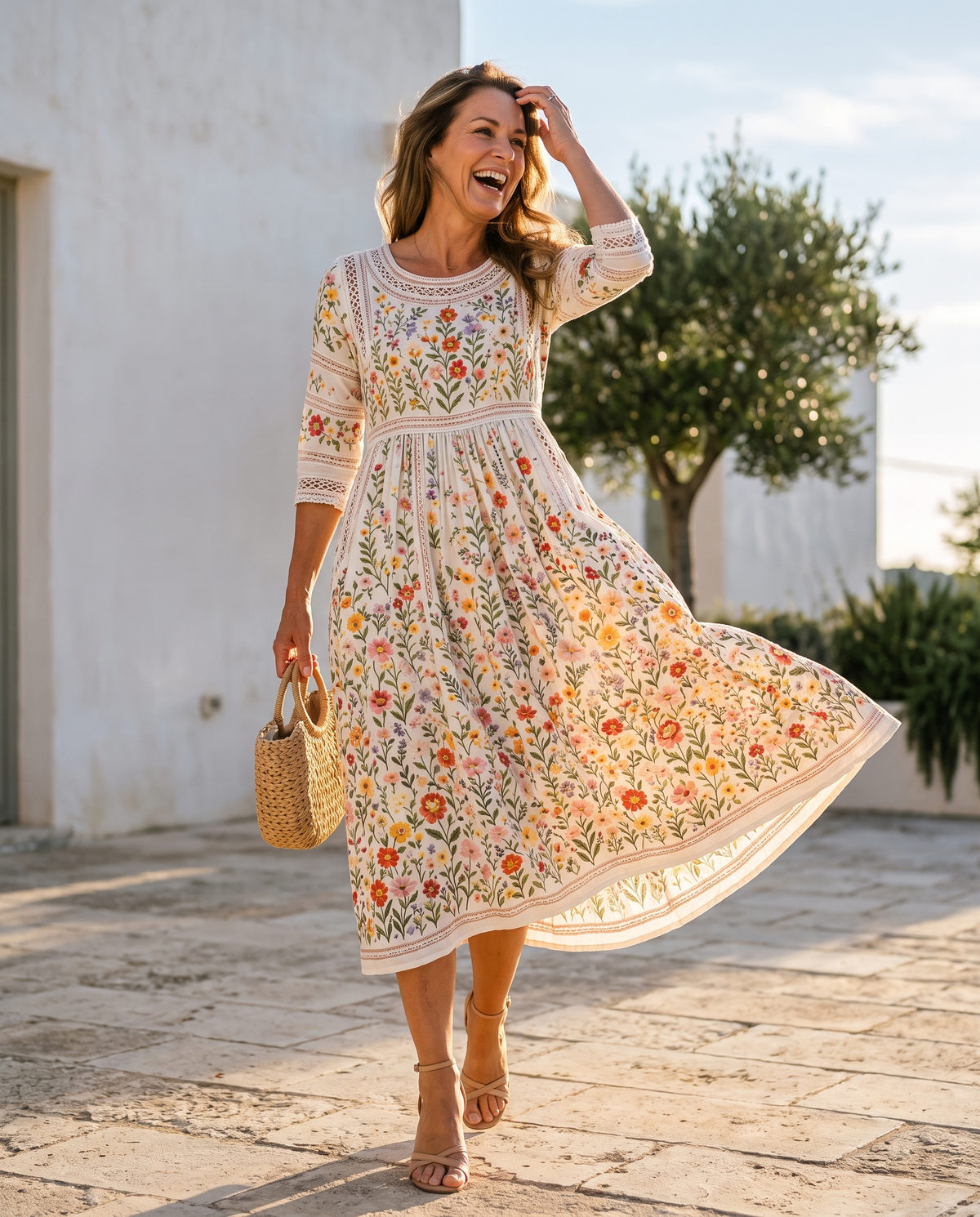 Amélie | Robe midi à imprimé floral