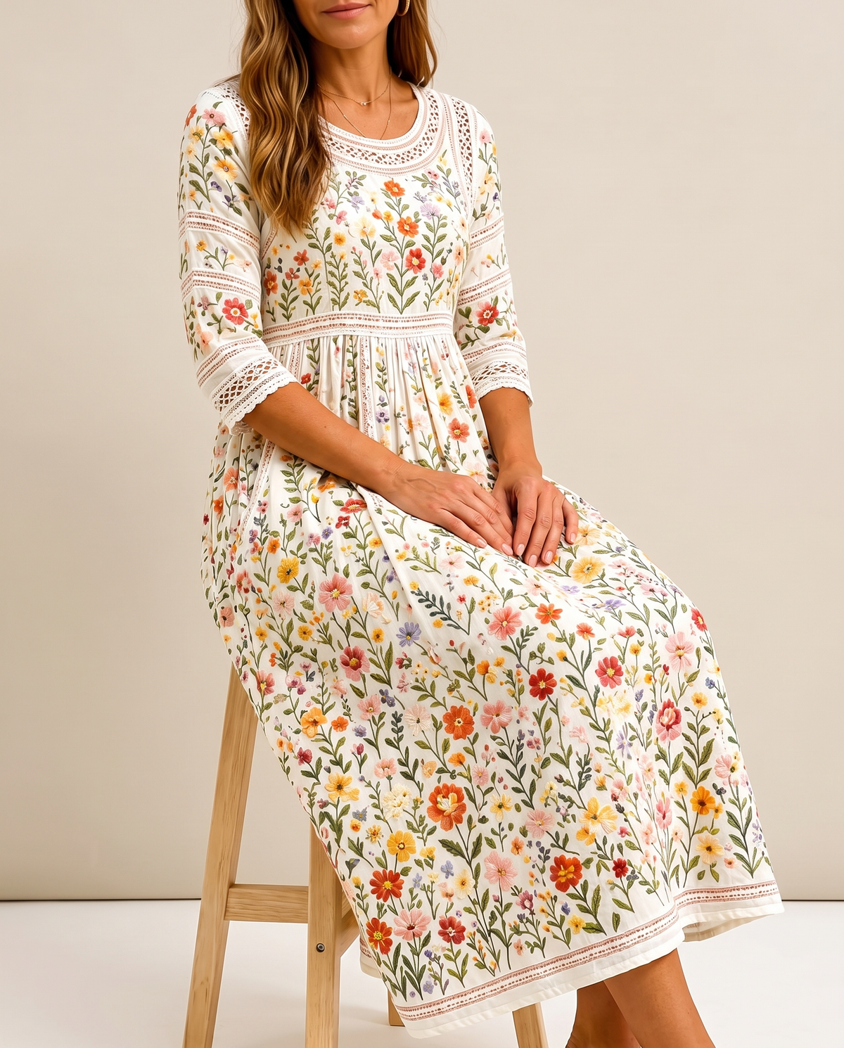 Amélie | Robe midi à imprimé floral